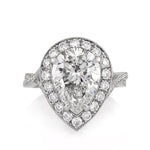 5.36ct Pear Shaped Diamond Engagement Ring