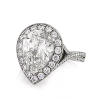 5.36ct Pear Shaped Diamond Engagement Ring