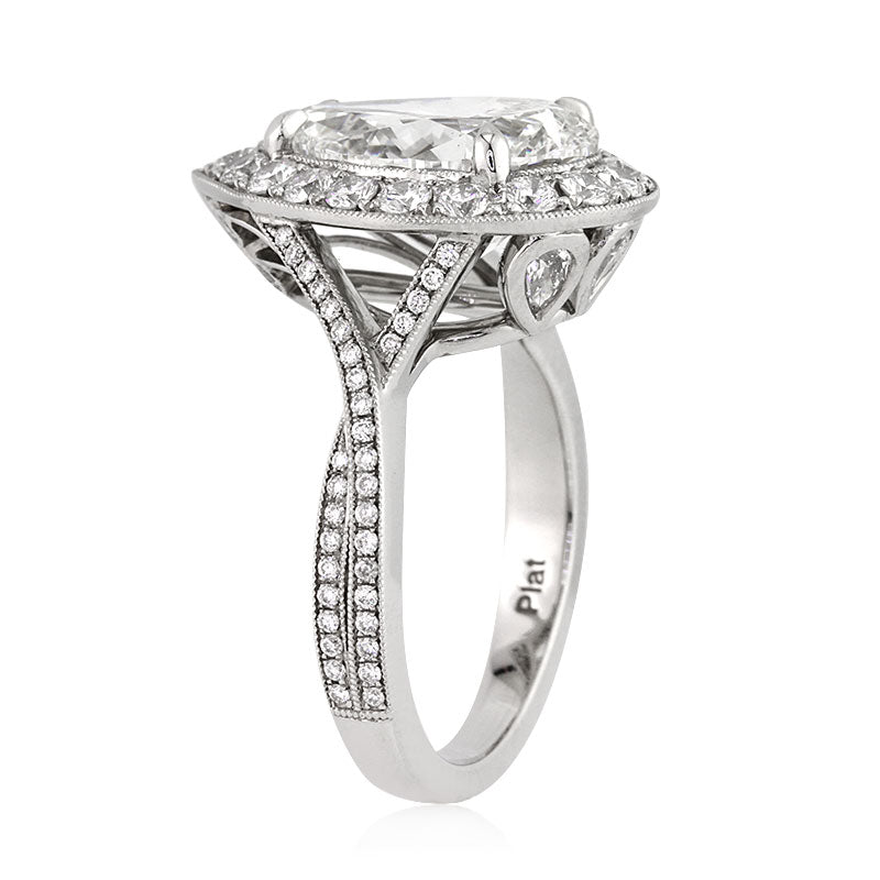 5.36ct Pear Shaped Diamond Engagement Ring