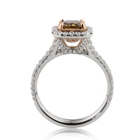 2.34ct Fancy Yellow Brown Radiant Cut Diamond Engagement Ring