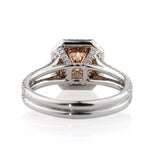 2.34ct Fancy Yellow Brown Radiant Cut Diamond Engagement Ring