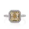 3.26ct Fancy Light Yellow Radiant Cut Diamond Engagement Ring