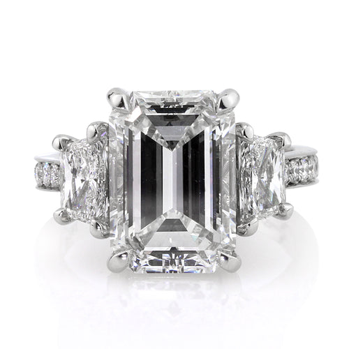 7.18ct Emerald Cut Diamond Engagement Ring