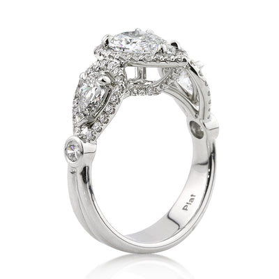3.07ct Pear Shaped Diamond Engagement Ring