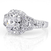 3.22ct Antique Cushion Brilliant Diamond Engagement Ring