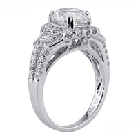 3.22ct Antique Cushion Brilliant Diamond Engagement Ring