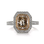 3.83ct Fancy Brown Yellow Radiant Cut Diamond Engagement Ring