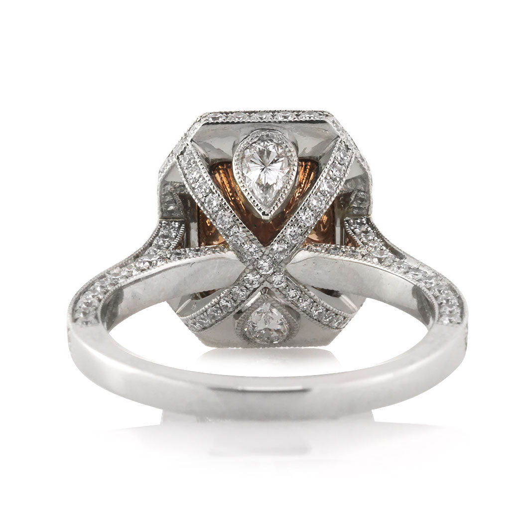 3.83ct Fancy Brown Yellow Radiant Cut Diamond Engagement Ring