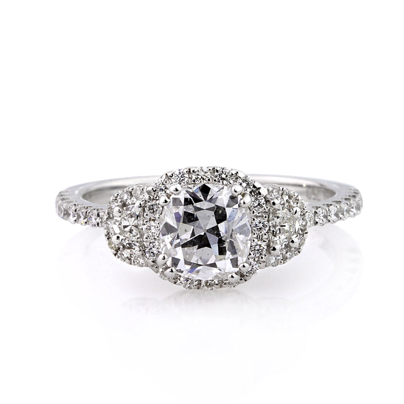 1.82ct Antique Cushion Brilliant Diamond Engagement Ring