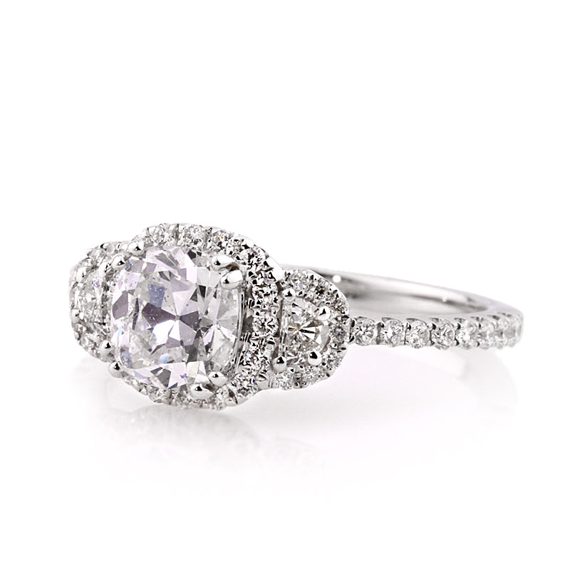1.82ct Antique Cushion Brilliant Diamond Engagement Ring