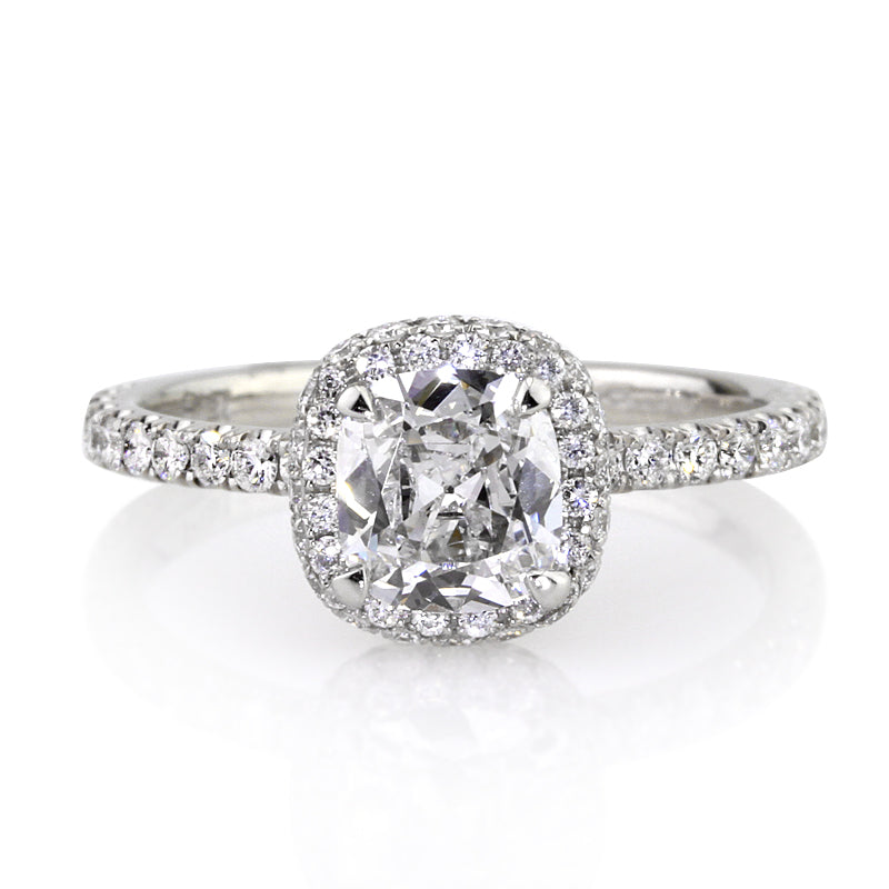 1.66ct Antique Cushion Brilliant Diamond Engagement Ring