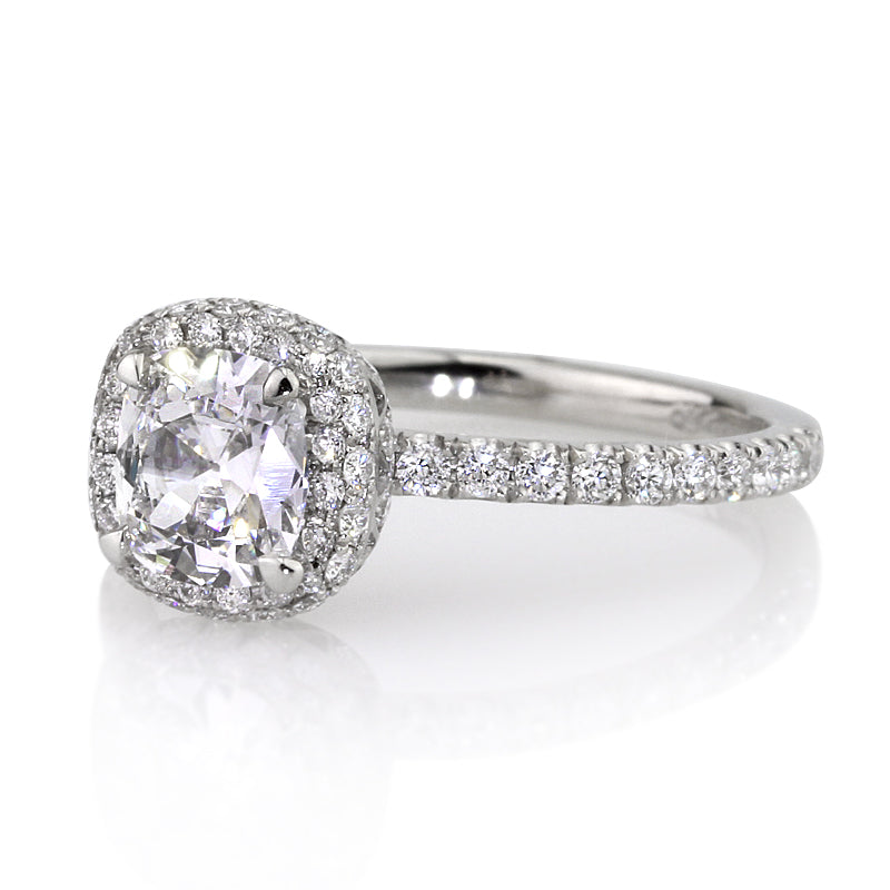 1.66ct Antique Cushion Brilliant Diamond Engagement Ring