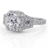 4.05 Antique Cushion Brilliant Diamond Engagement Ring