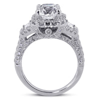 4.05 Antique Cushion Brilliant Diamond Engagement Ring