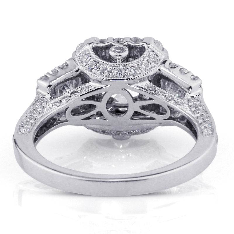 4.05 Antique Cushion Brilliant Diamond Engagement Ring