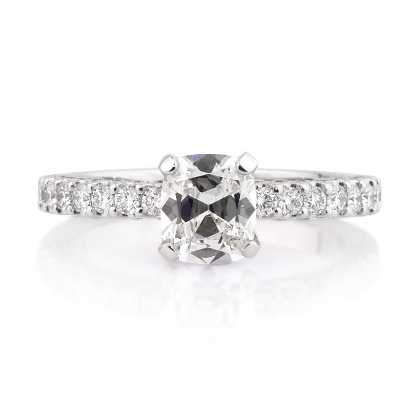 1.82ct Antique Cushion Brilliant Diamond Engagement Ring