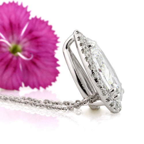 3.56ct Pear Shaped Diamond Necklace Pendant