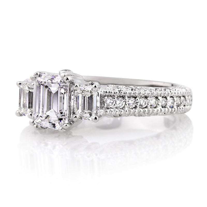 1.91ct Emerald Cut Diamond Engagement Ring