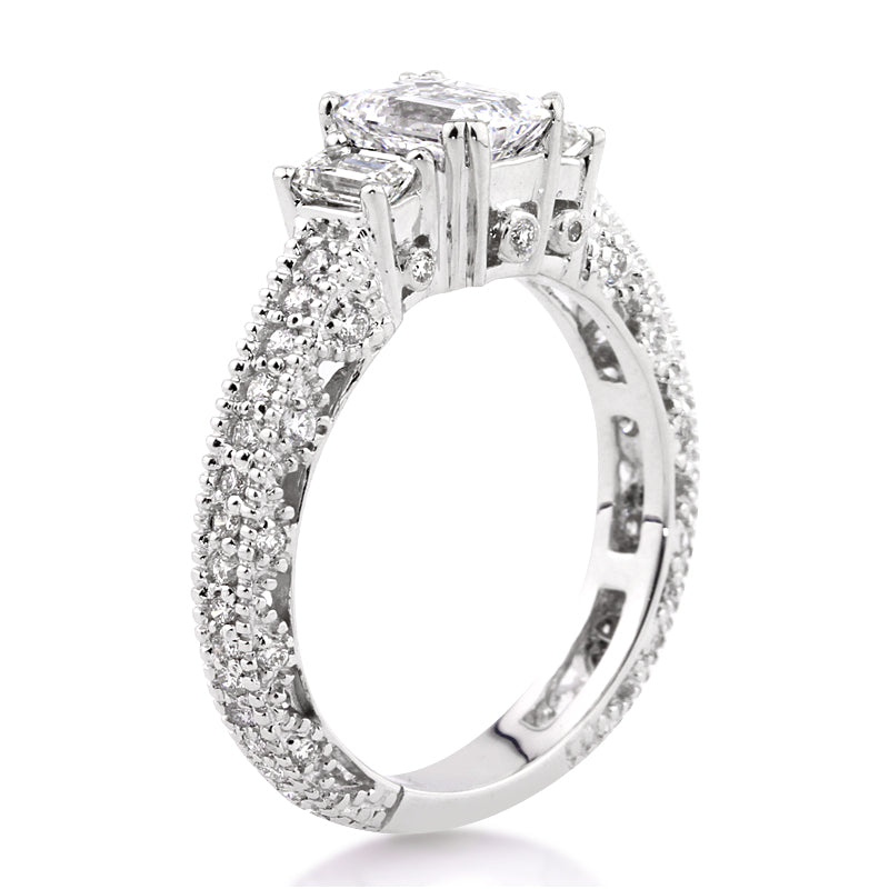 1.91ct Emerald Cut Diamond Engagement Ring