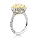 5.30ct Fancy Yellow Oval Cut Diamond Engagement Ring