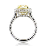 5.30ct Fancy Yellow Oval Cut Diamond Engagement Ring
