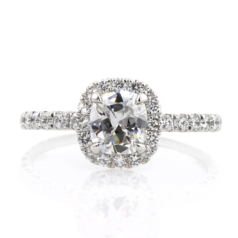 1.80ct Antique Cushion Brilliant Diamond Engagement Ring