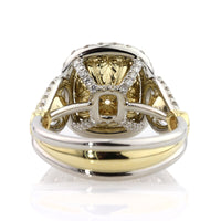 5.77ct Fancy Light Yellow Cushion Cut Diamond Engagement Ring