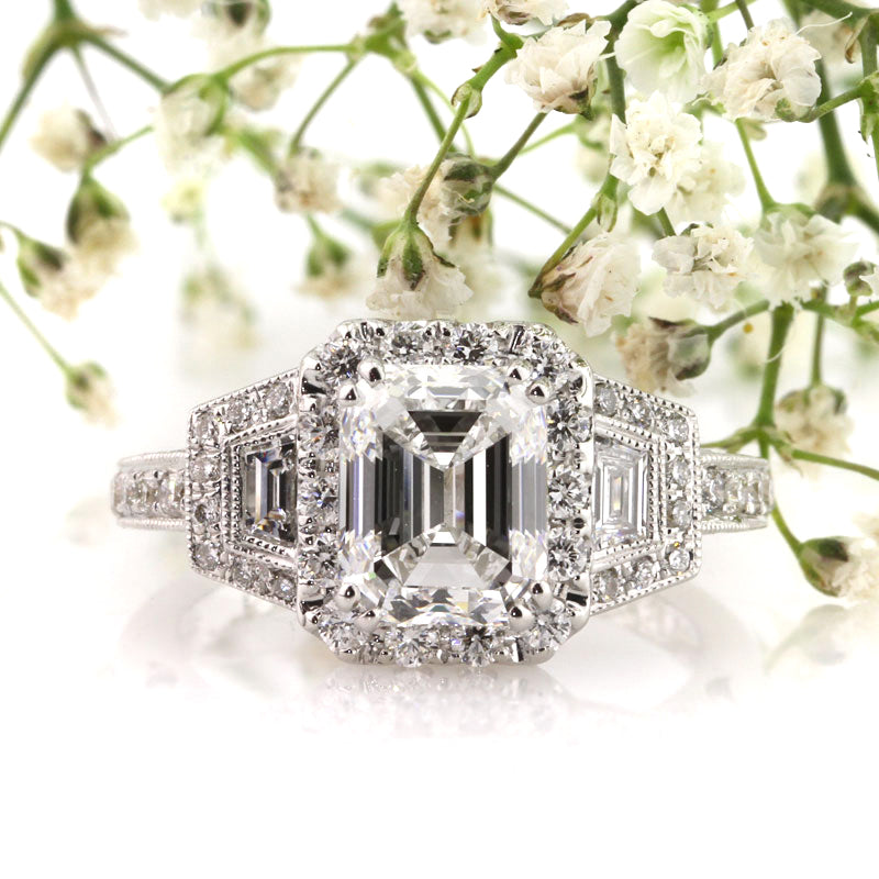 3.00ct Emerald Cut Diamond Engagement Ring