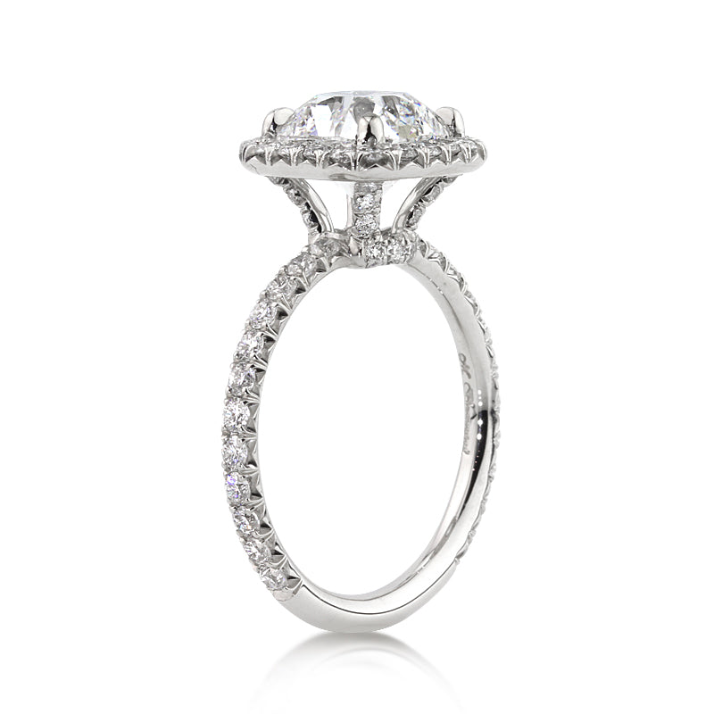 3.50ct Antique Cushion Brilliant Diamond Engagement Ring