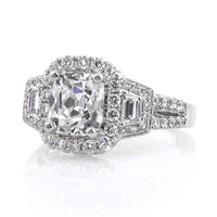3.42ct Antique Cushion Brilliant Diamond Engagement Ring
