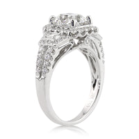 3.42ct Antique Cushion Brilliant Diamond Engagement Ring