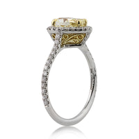 2.33ct Fancy Yellow Pear Shaped Diamond Engagement Ring