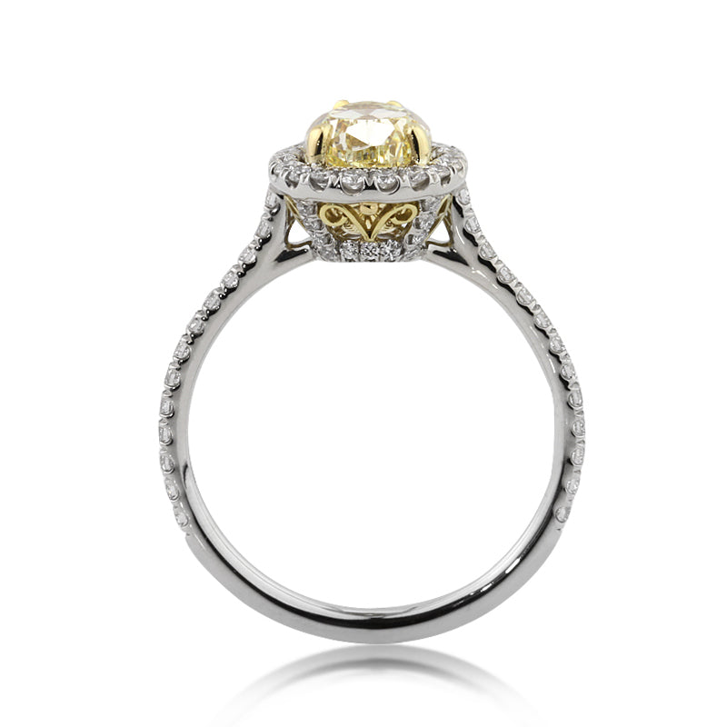 2.33ct Fancy Yellow Pear Shaped Diamond Engagement Ring