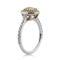 1.63ct Fancy Light Brown Green Yellow Octagon Brilliant Diamond Engagement Ring