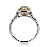1.63ct Fancy Light Brown Green Yellow Octagon Brilliant Diamond Engagement Ring