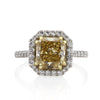 4.26ct Fancy Yellow Radiant Cut Diamond Engagement Ring
