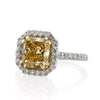 4.26ct Fancy Yellow Radiant Cut Diamond Engagement Ring