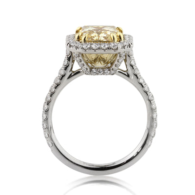 4.26ct Fancy Yellow Radiant Cut Diamond Engagement Ring