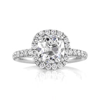 3.12ct Antique Cushion Brilliant Diamond Engagement Ring