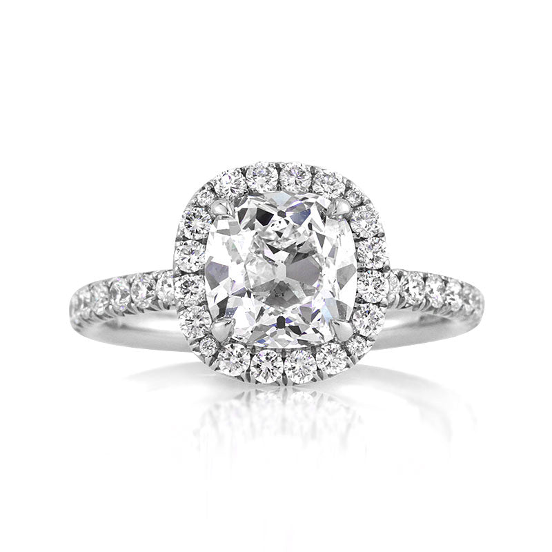 3.12ct Antique Cushion Brilliant Diamond Engagement Ring