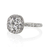 3.12ct Antique Cushion Brilliant Diamond Engagement Ring