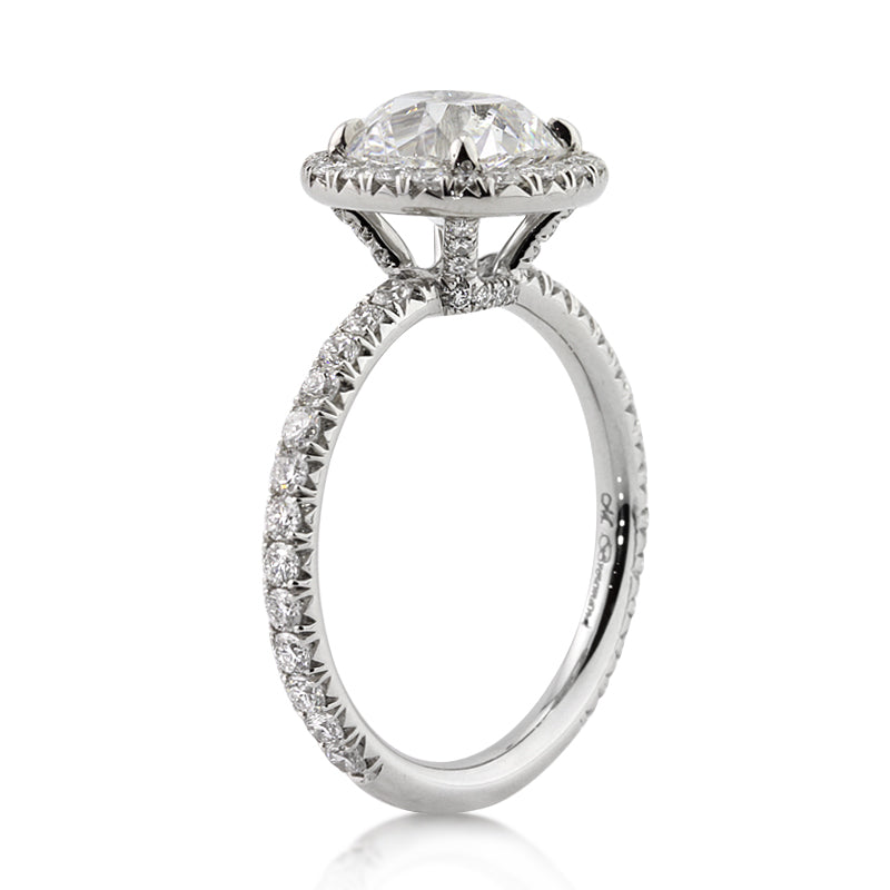3.12ct Antique Cushion Brilliant Diamond Engagement Ring