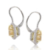 8.72ct Fancy Yellow Cushion Cut Diamond Dangle Earrings