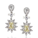 2.30ct Fancy Yellow Pear Shaped Diamond Earrings
