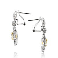 2.30ct Fancy Yellow Pear Shaped Diamond Earrings