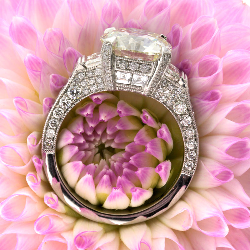 5.50ct Antique European Round Cut Diamond Engagement Ring