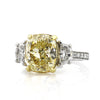 6.37ct Fancy Yellow Cushion Cut Diamond Engagement Ring
