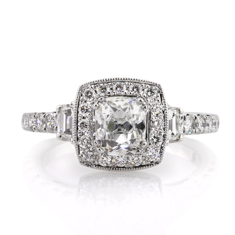1.79ct Antique Cushion Brilliant Diamond Engagement Ring