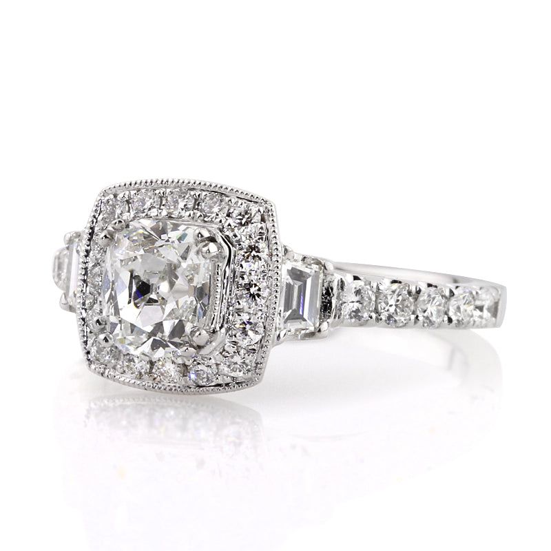 1.79ct Antique Cushion Brilliant Diamond Engagement Ring