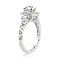 1.79ct Antique Cushion Brilliant Diamond Engagement Ring